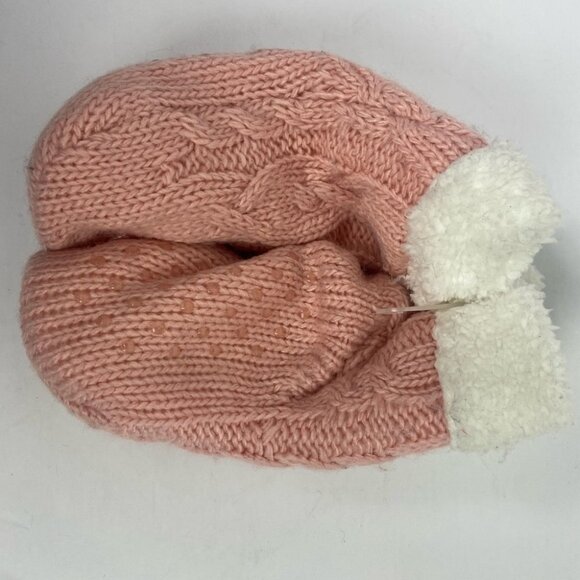 NEW‎ Nordstrom Girls Pink Cable Knit Fleece Lined Mittens Grip New Without Tags - Picture 7 of 8